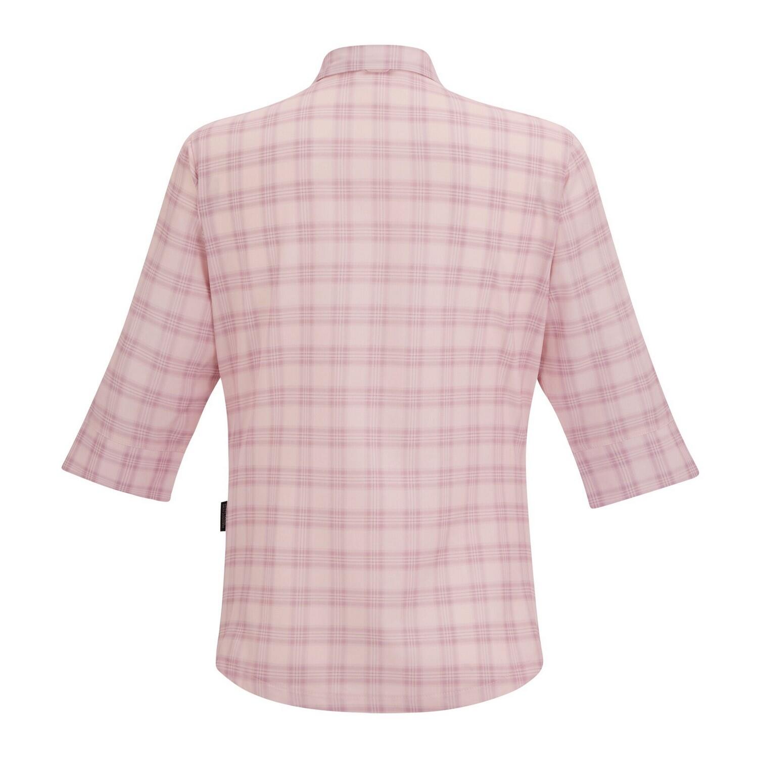 Chemisier Manches ¾ Motif/style À Carreaux KERALIN Femme (Rose Pâle À Carreaux) 2/5