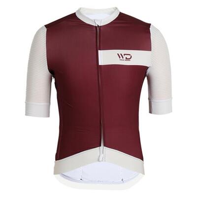 Maglia da ciclismo da uomo DRAFT bordeaux/bianca