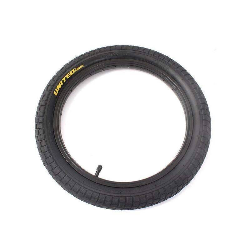 Set anvelope BMX KHE UNITED 16 inch x 2,125 inch negru + cameră AV