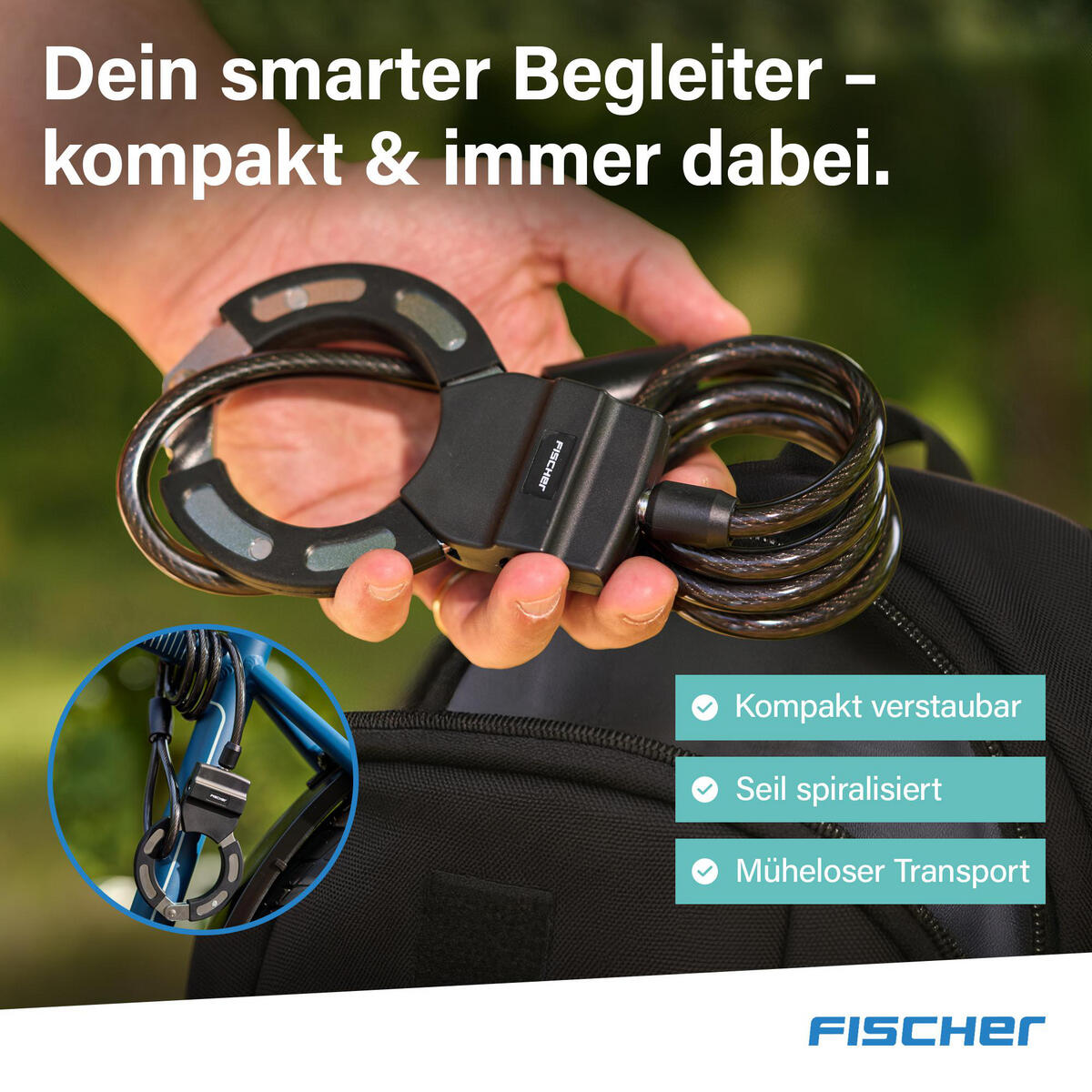 FISCHER Handschellenschloss RK110/8 - 110 cm Sicherheitsstufe 3 7/7