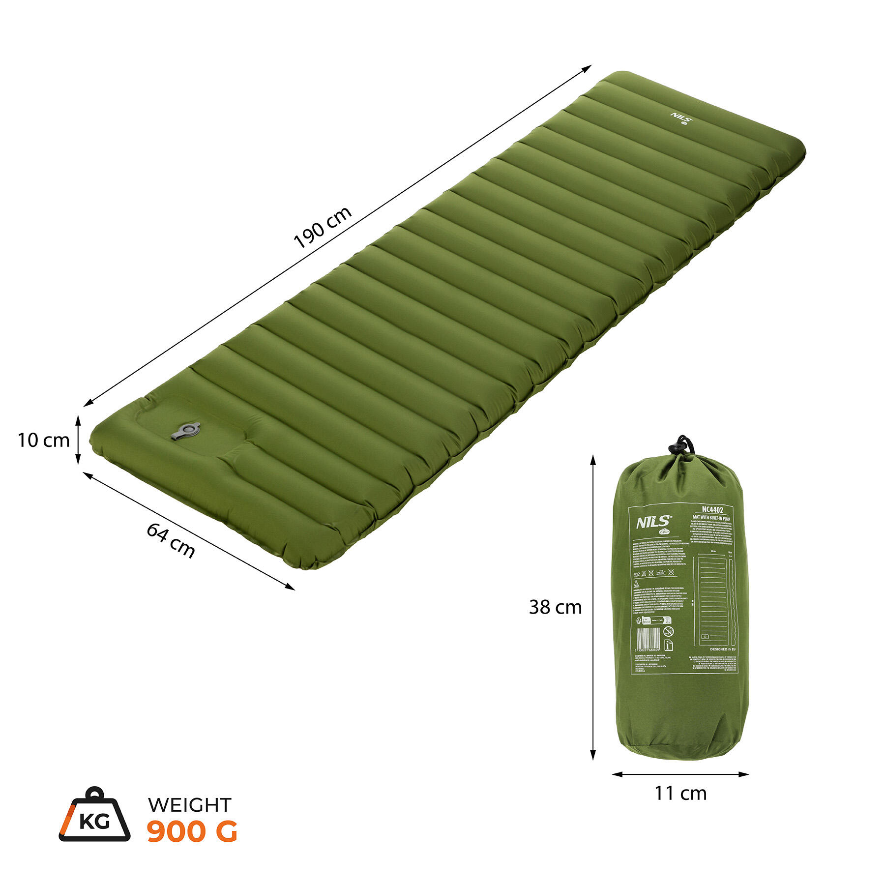 Tapis de camping avec pompe intégrée NC4402 Nils Camp 6/7