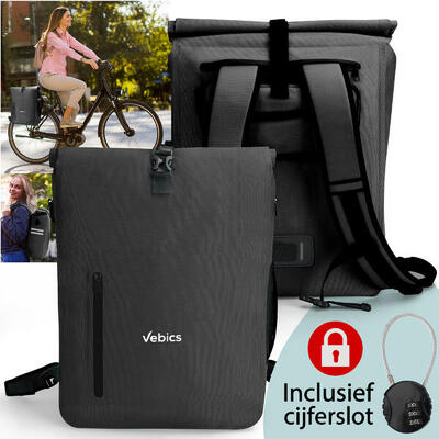 Vebics fietstas rugzak voor laptop - waterdicht - incl cijferslot