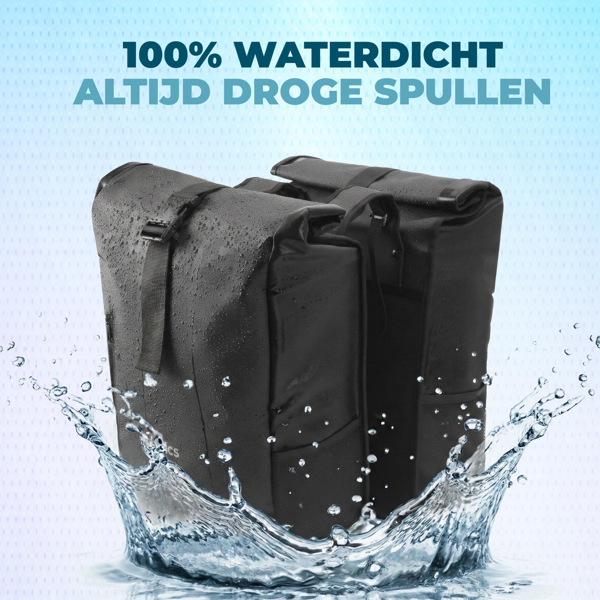 Vebics Dubbele Fietstas - 48L - 100% Waterdicht - Zwart 6/6
