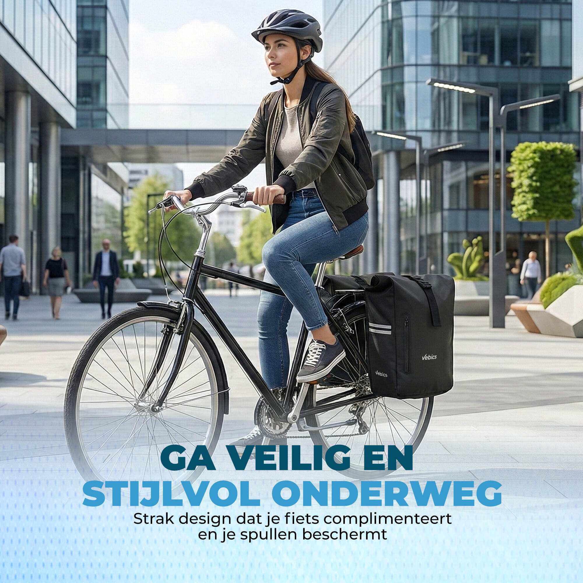 Vebics Dubbele Fietstas - 48L - 100% Waterdicht - Zwart 3/6