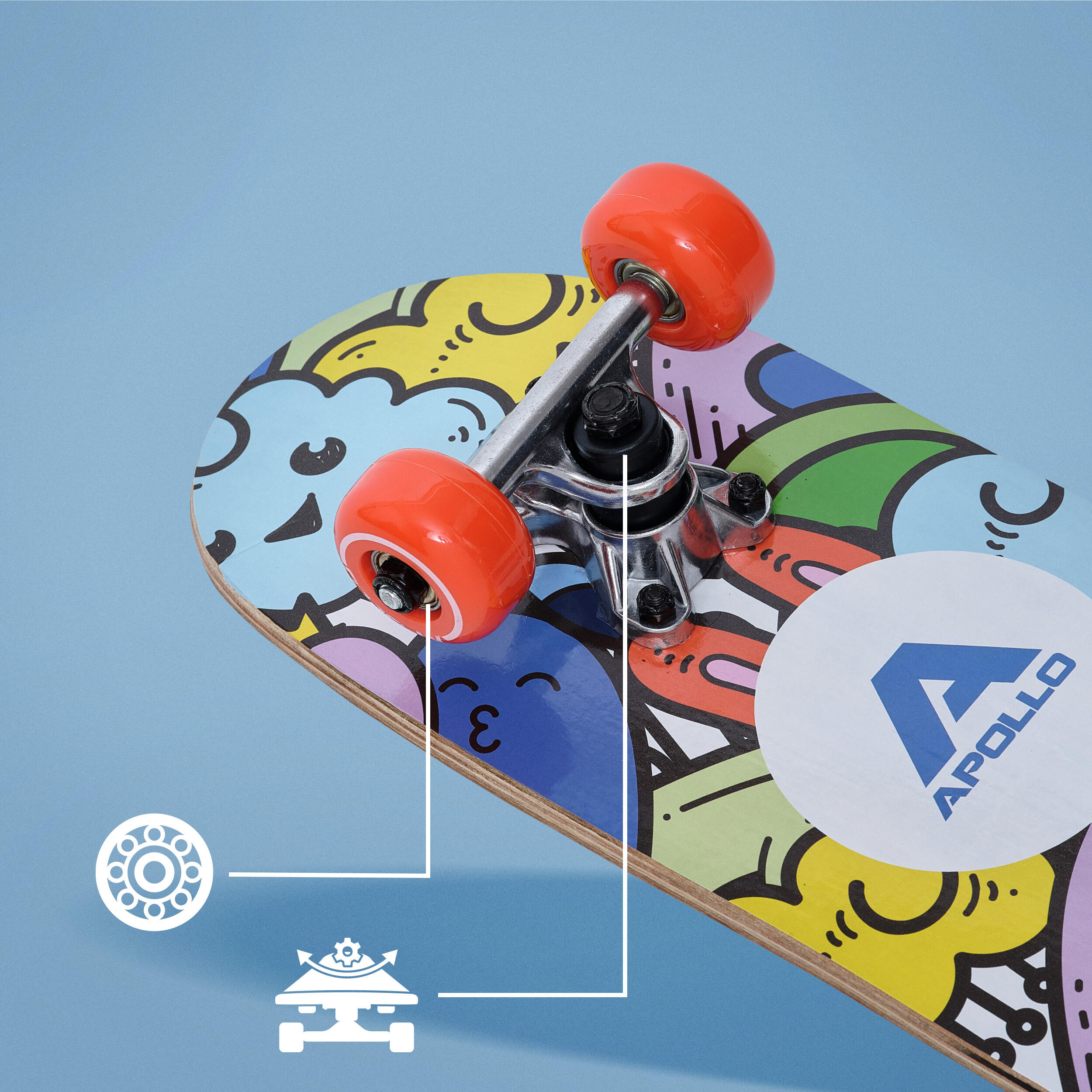 Skateboard enfant Apollo 51 cm – planche complète débutant 3/7
