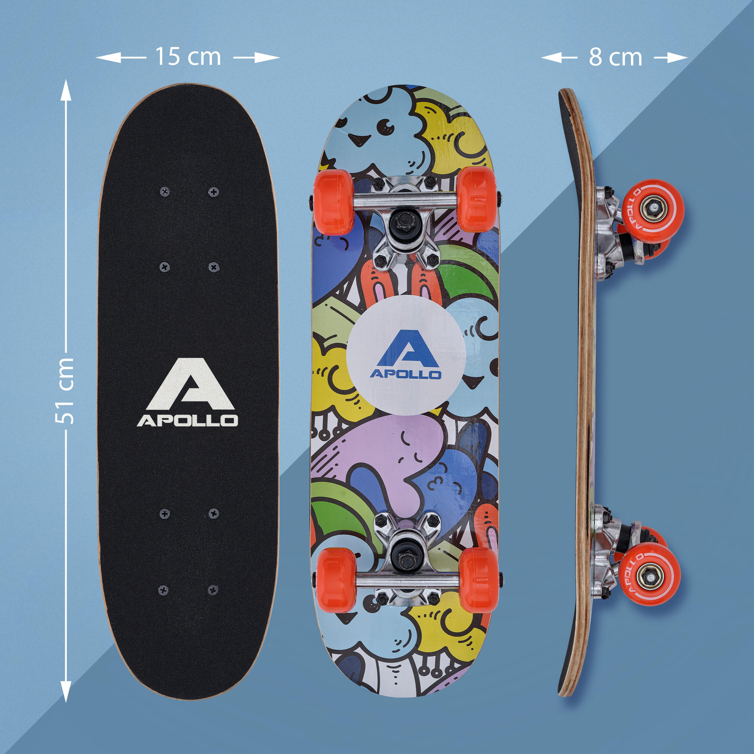 Skateboard enfant Apollo 51 cm – planche complète débutant 5/7