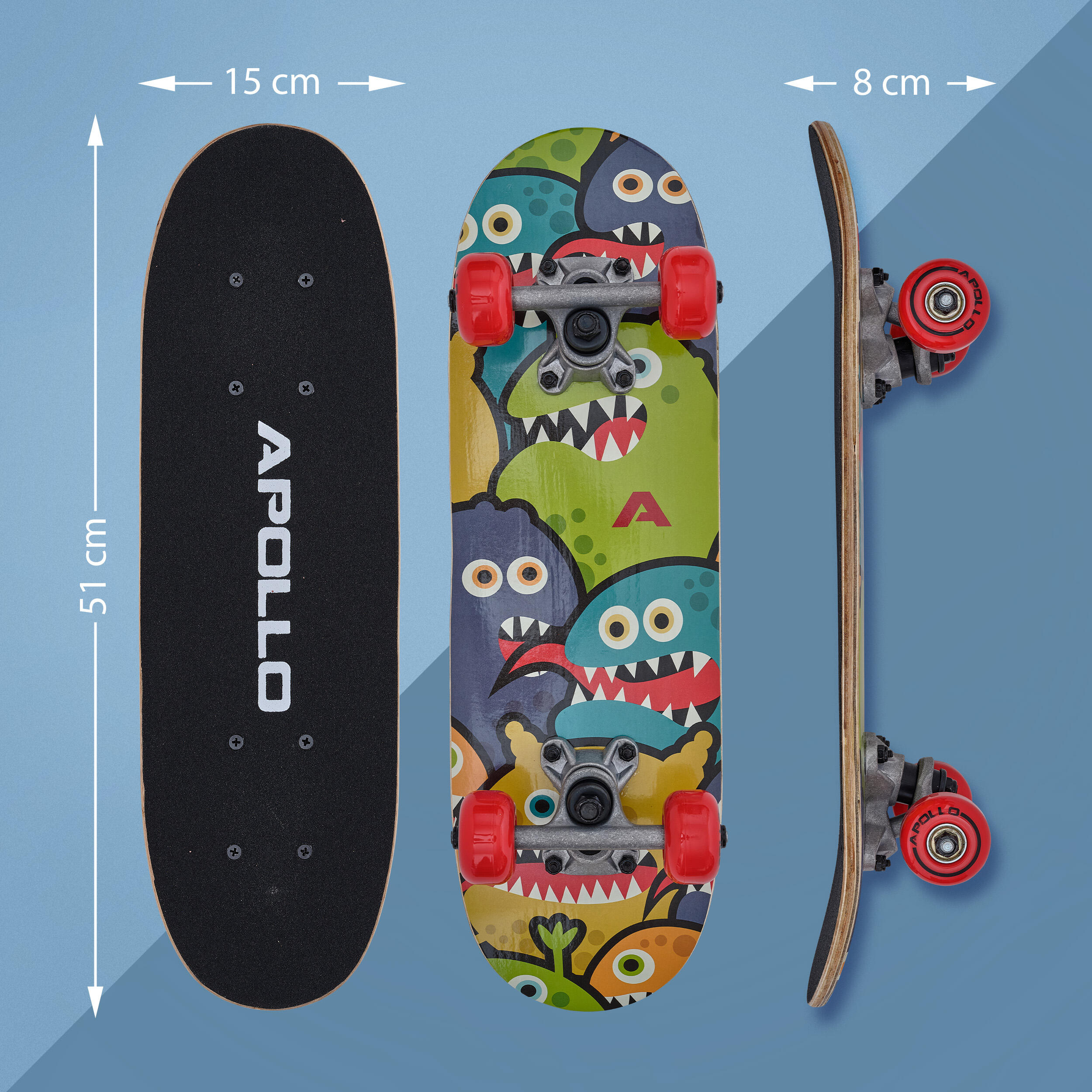 Skateboard infantil Apollo 51 cm – tabla completa para principiantes 5/7