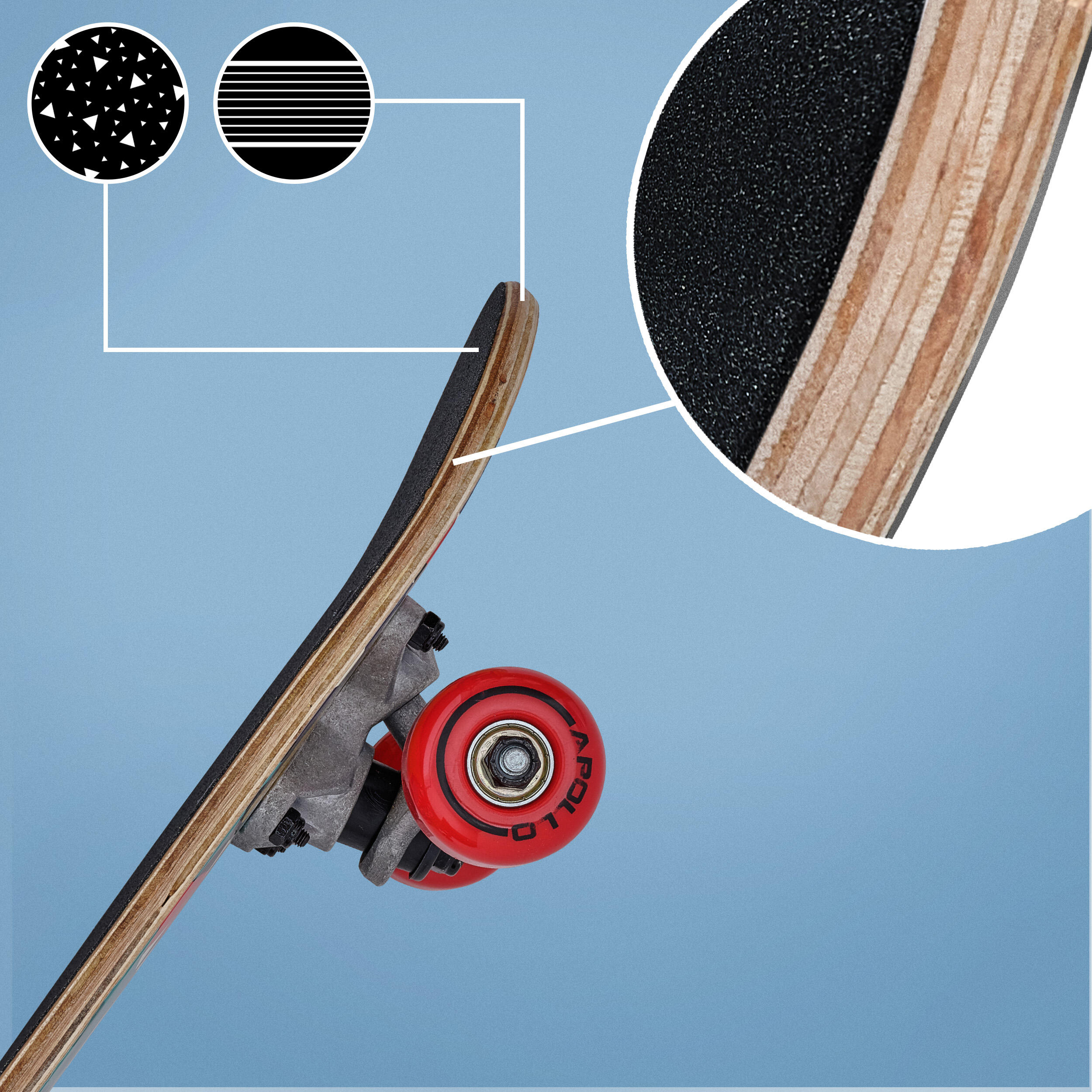 Skateboard infantil Apollo 51 cm – tabla completa para principiantes 4/7