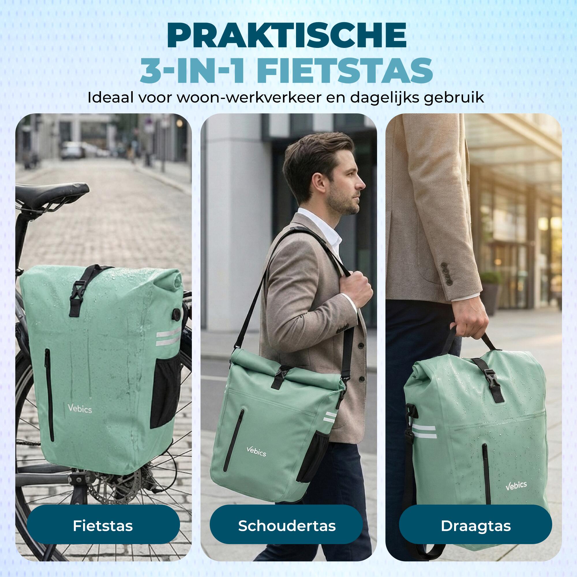 Sacoche de vélo simple étanche Vebics - Détachable 2/7