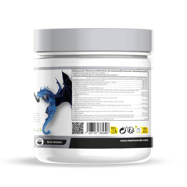 Kongestion preworkout - 320g Dragon bleu de MASmusculo 3/6