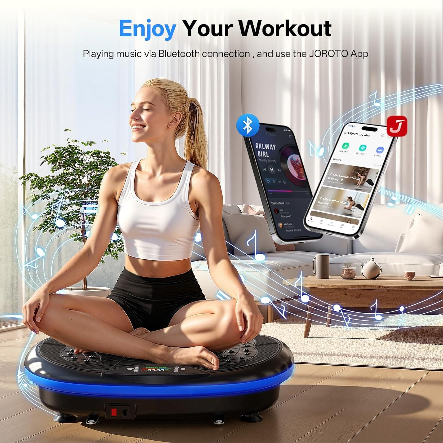 Plateforme Vibrante JV80, avec bandes de résistance, application Bluetooth,200kg 4/7