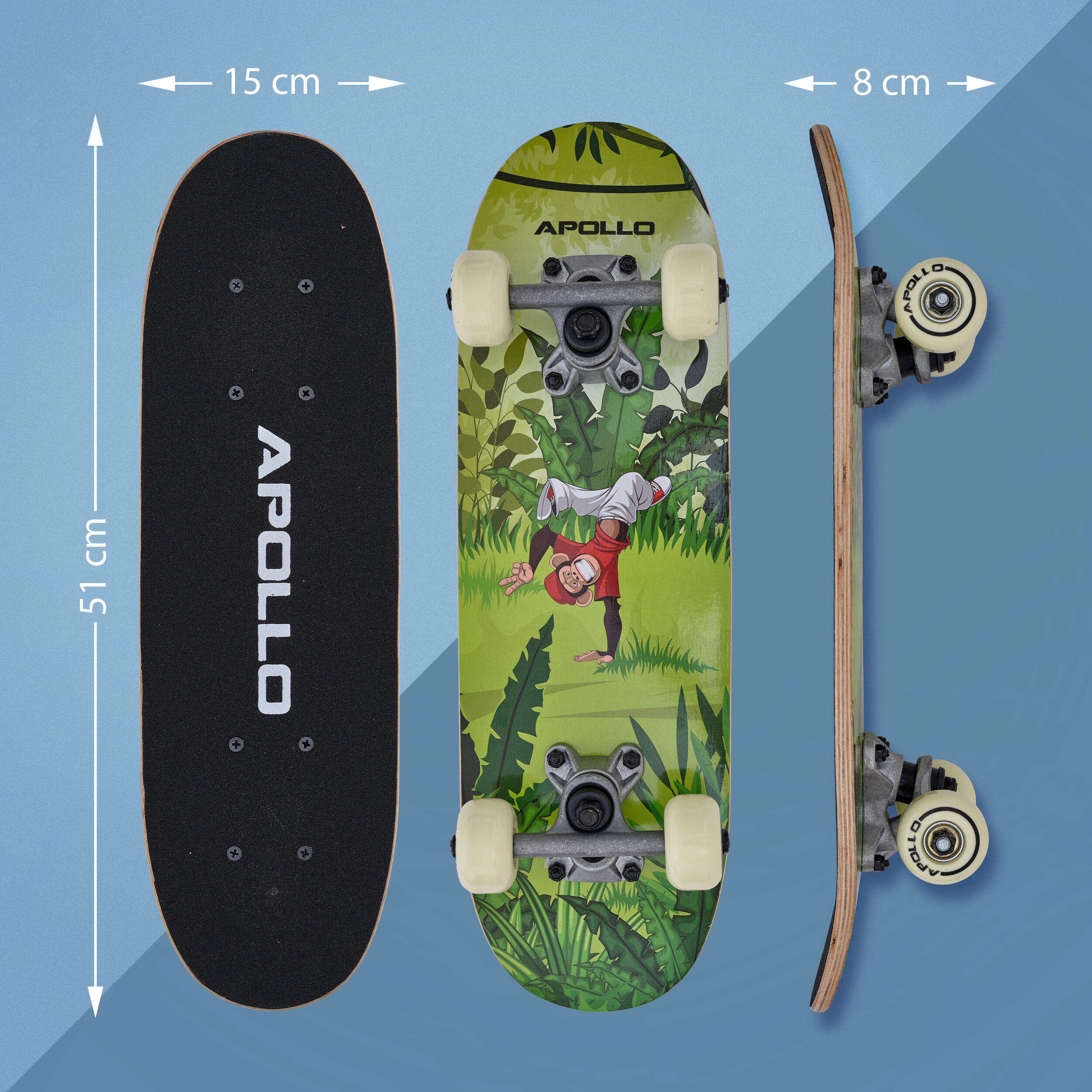 Skateboard infantil Apollo 51 cm – tabla completa para principiantes 5/7