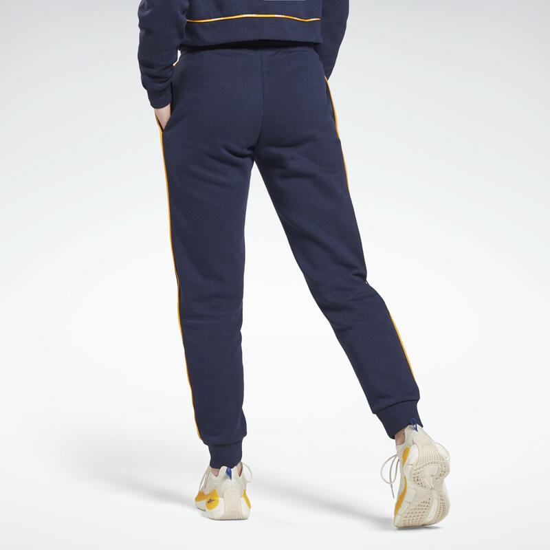 Pantaloni femei Reebok Piping, Albastru