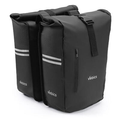 Vebics dubbele fietstas - 48l - 100% waterdicht - donkerblauw