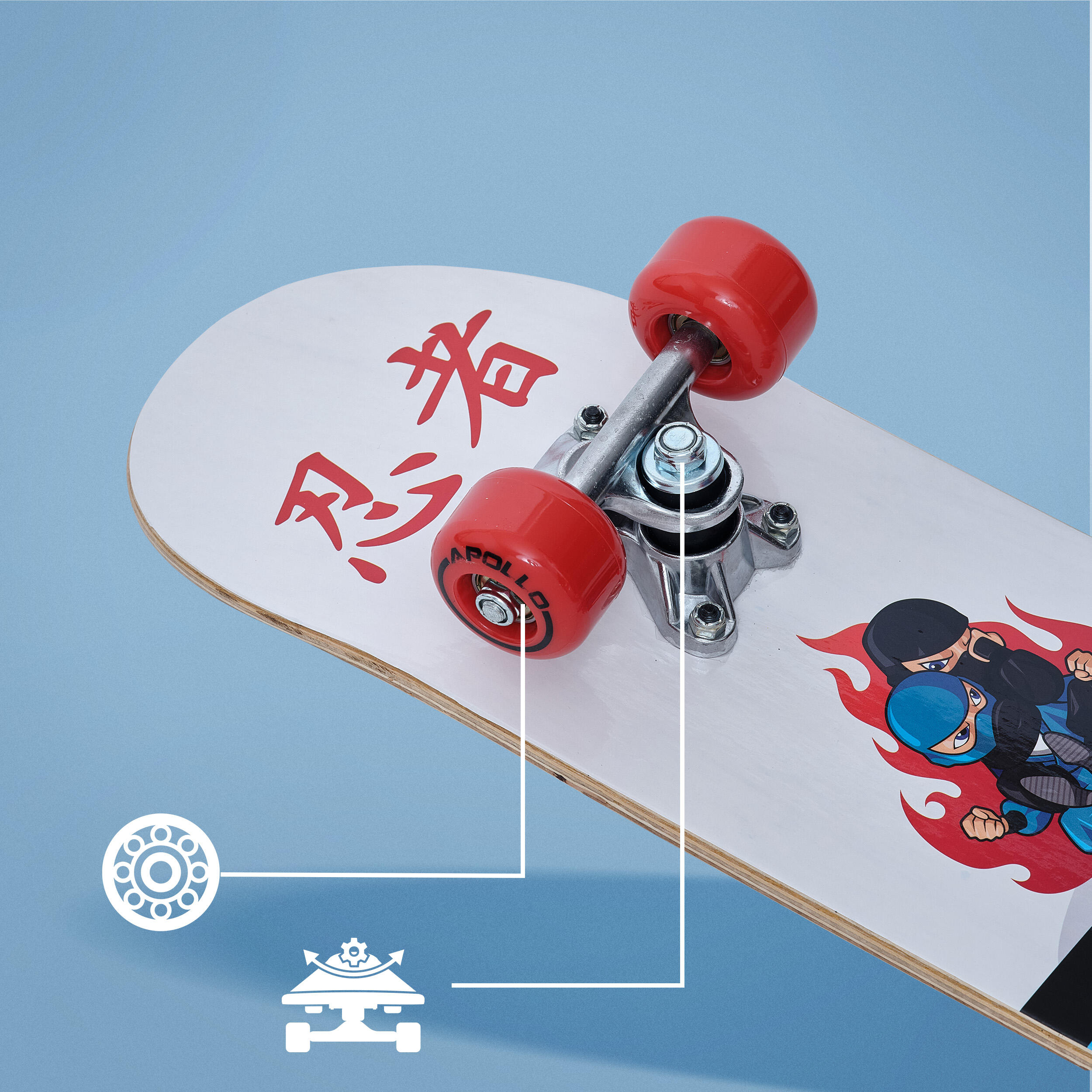 Skateboard enfant Apollo 61 cm – planche complète débutant 3/7