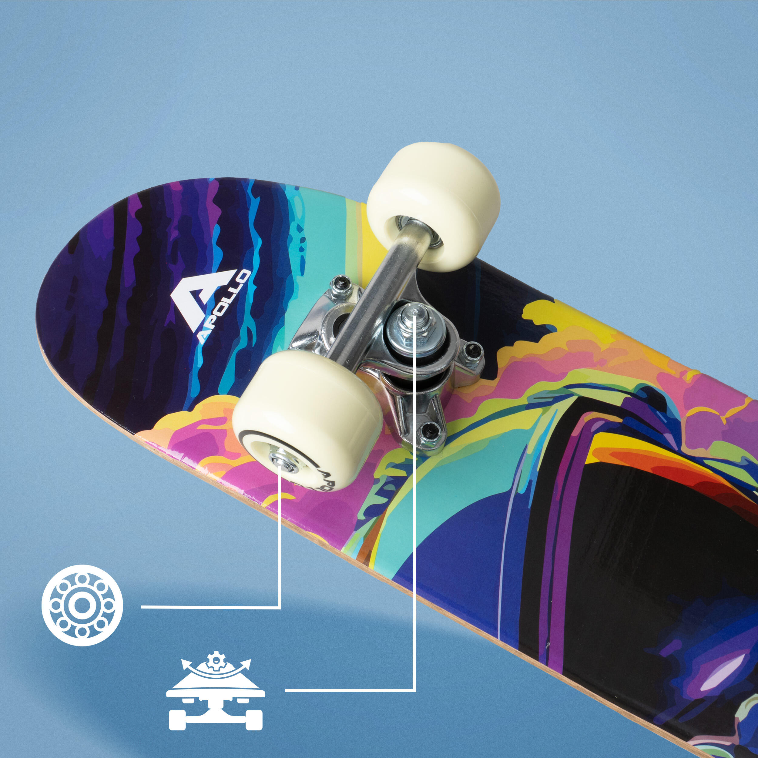 Skateboard enfant Apollo 61 cm – planche complète débutant 3/7