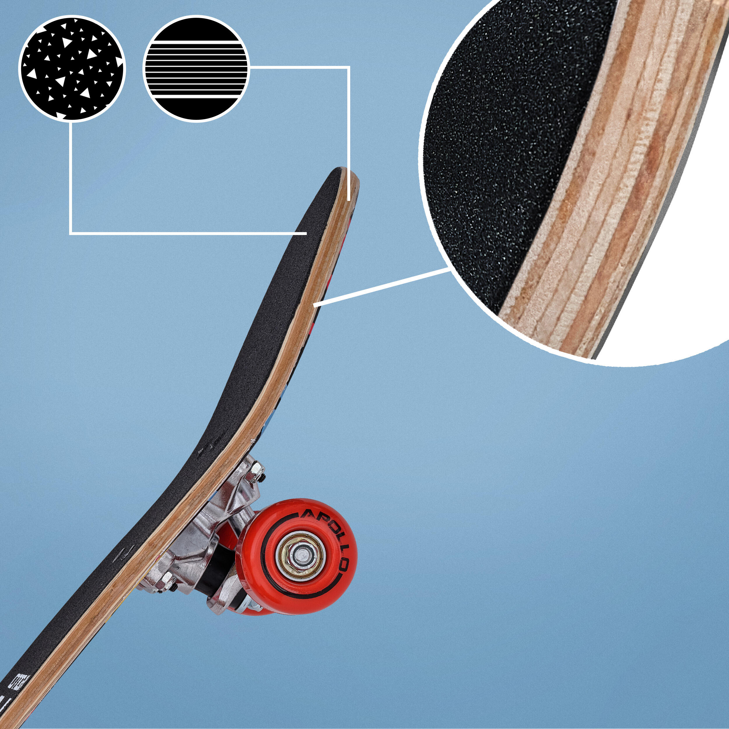 Skateboard enfant Apollo 61 cm – planche complète débutant 4/7