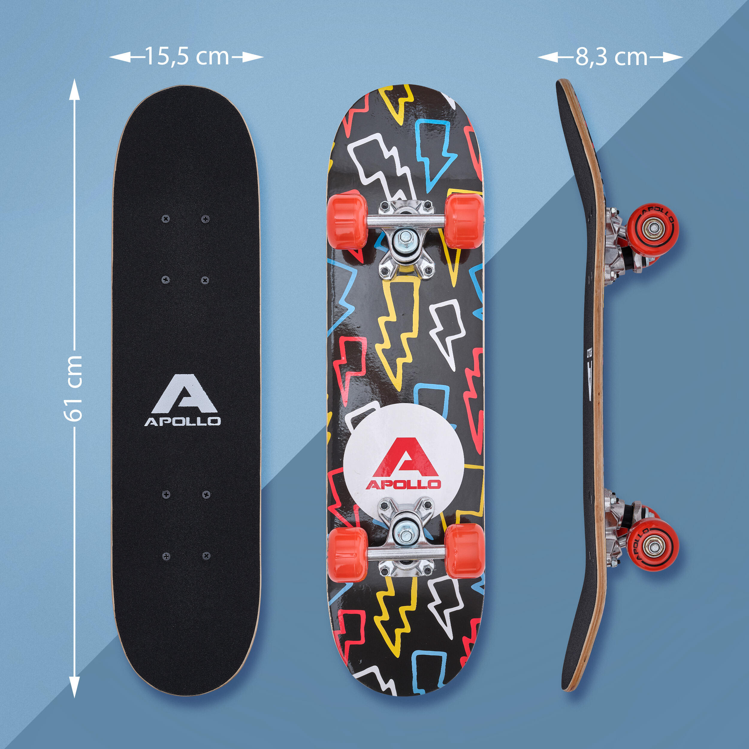 Skateboard infantil Apollo 61cm - tabla completa para principiantes 5/7