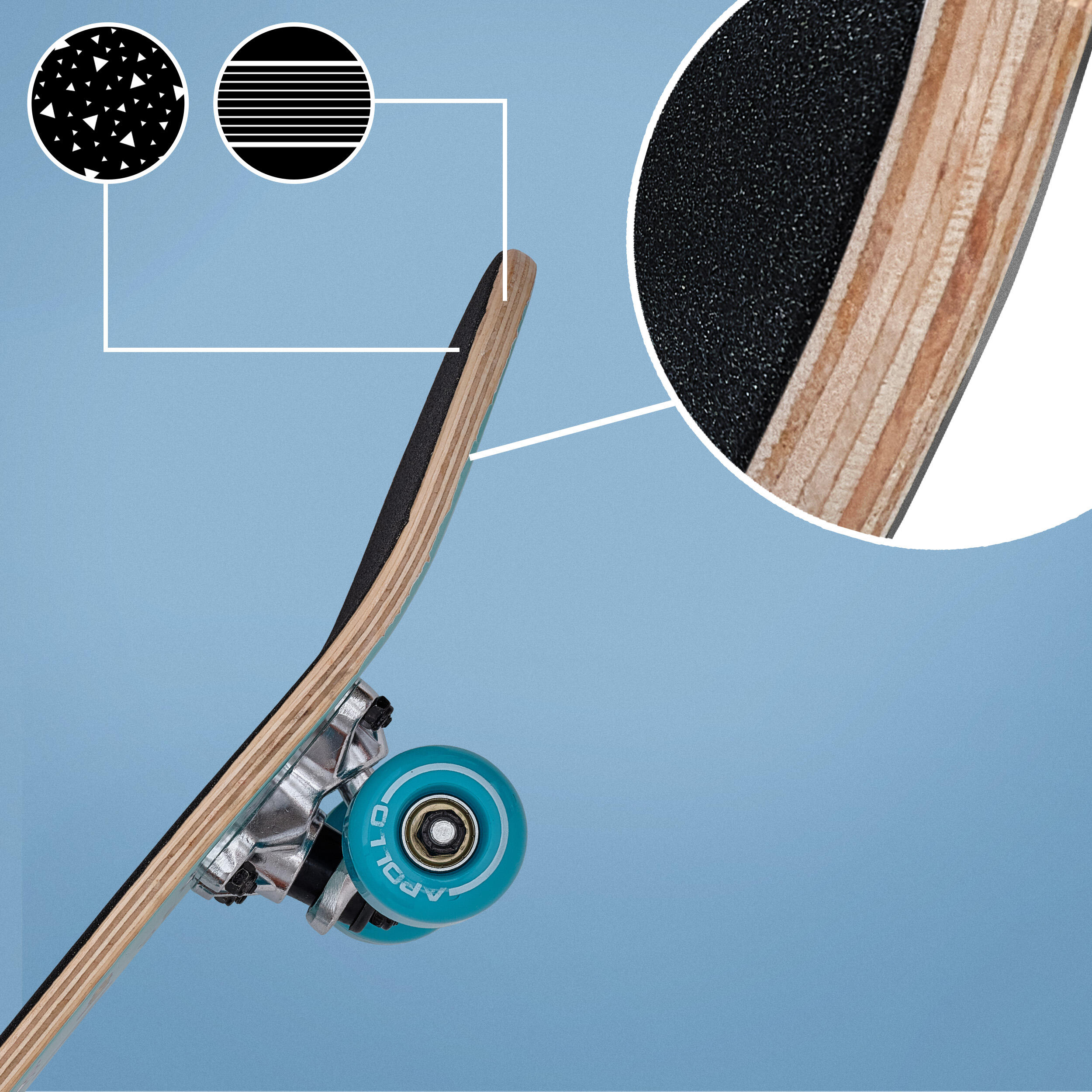 Skateboard infantil Apollo 61cm - tabla completa para principiantes 4/7