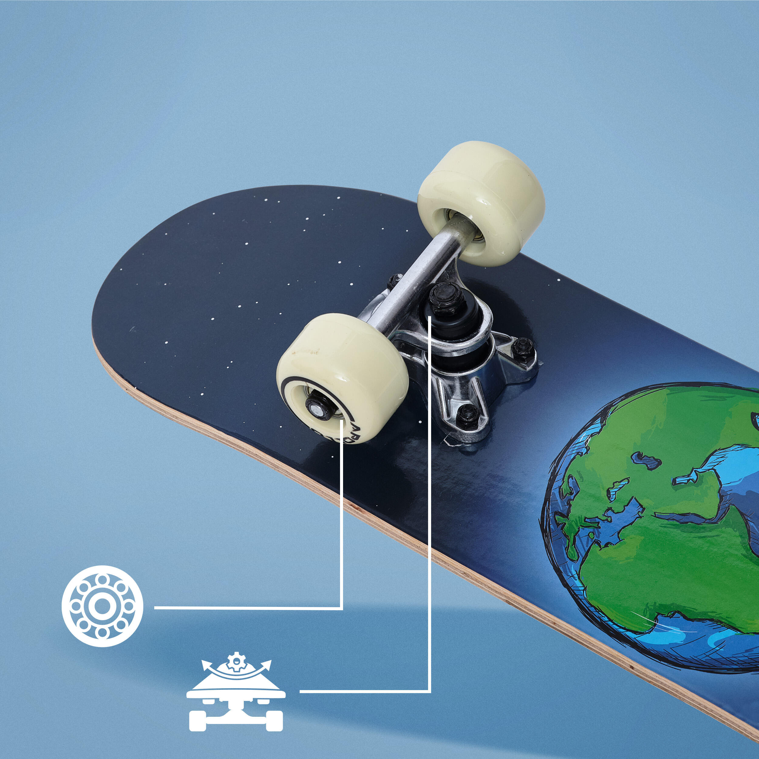 Skateboard infantil Apollo 61cm - tabla completa para principiantes 3/7
