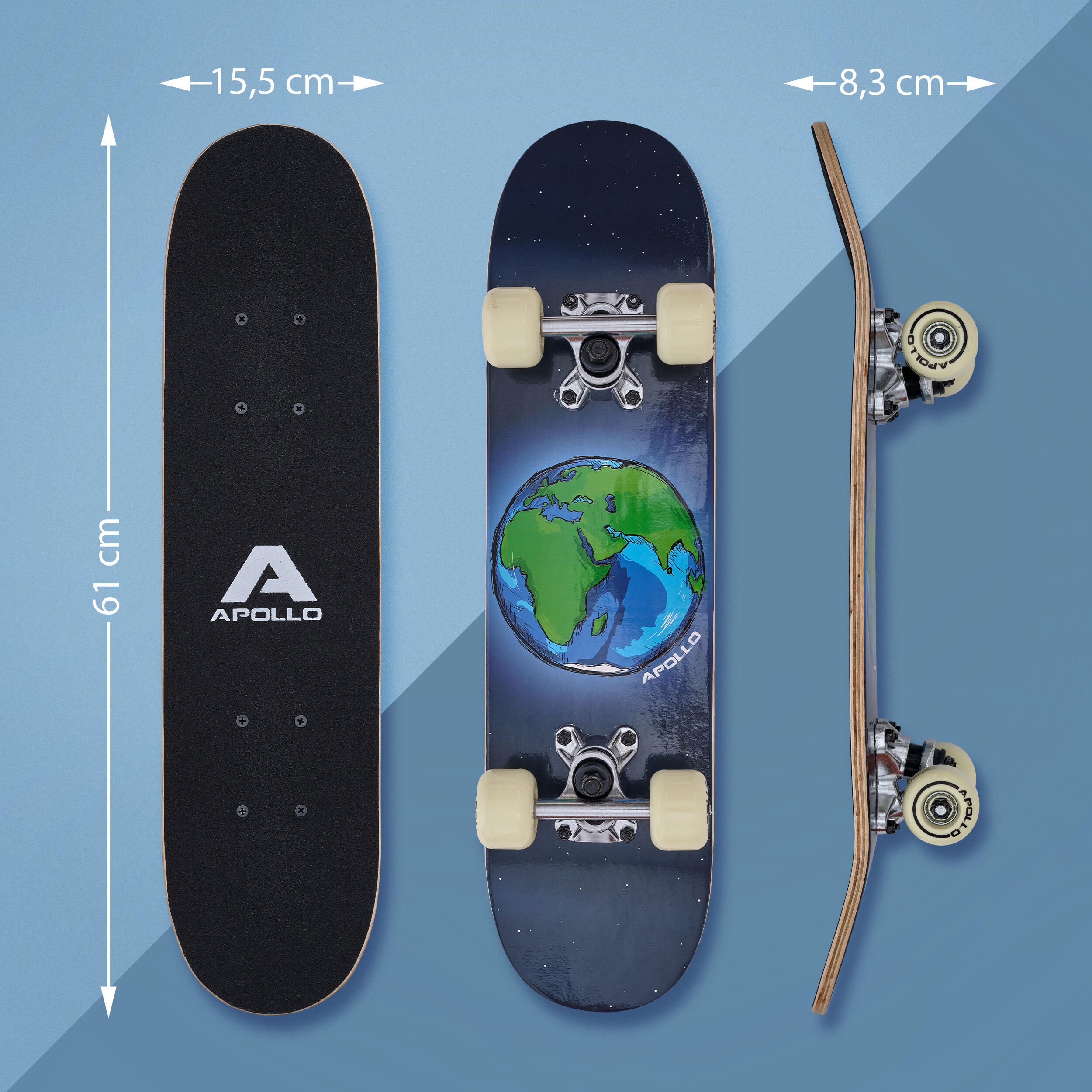Skateboard infantil Apollo 61cm - tabla completa para principiantes 5/7