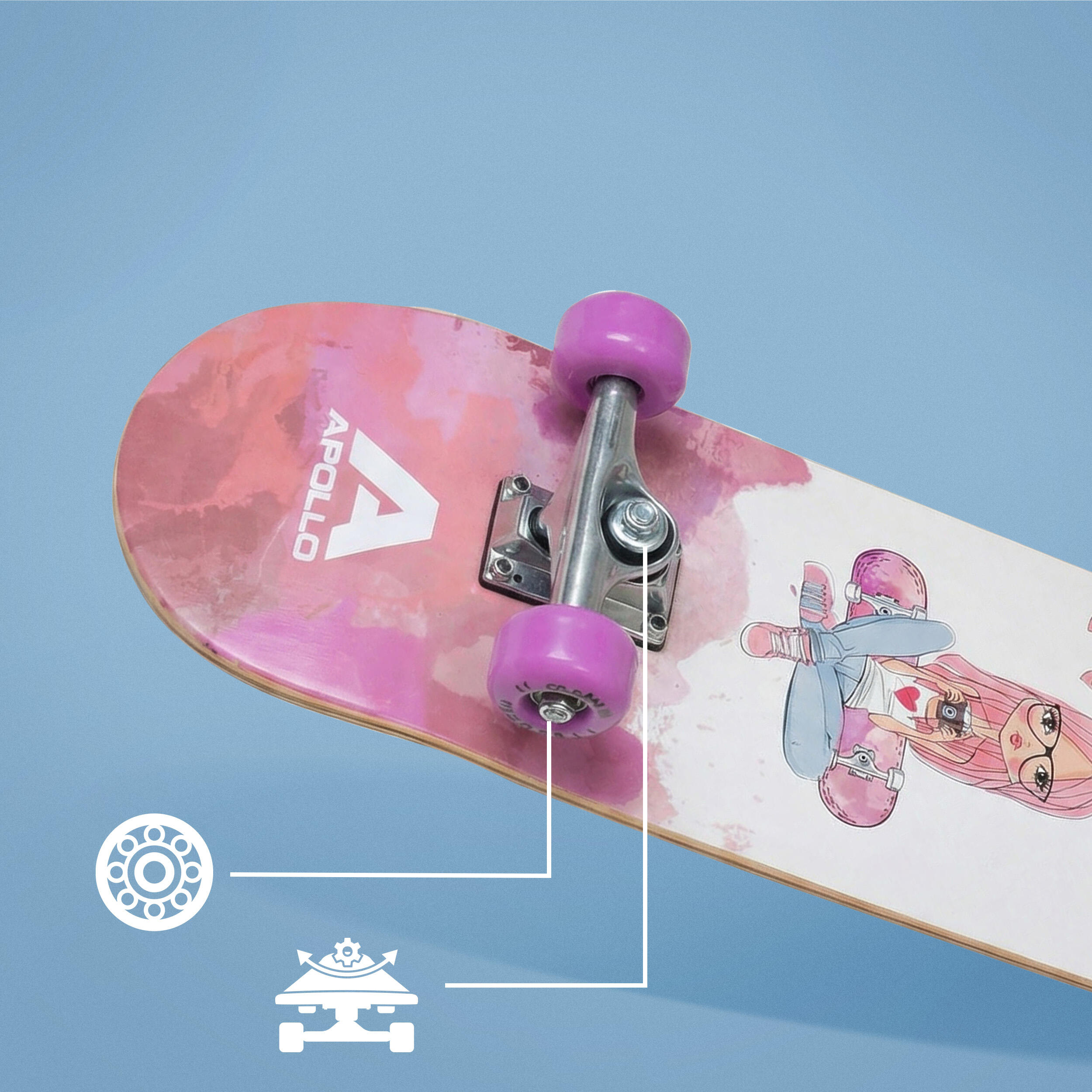 Skateboard enfant Apollo 71 cm – planche complète débutant 3/7