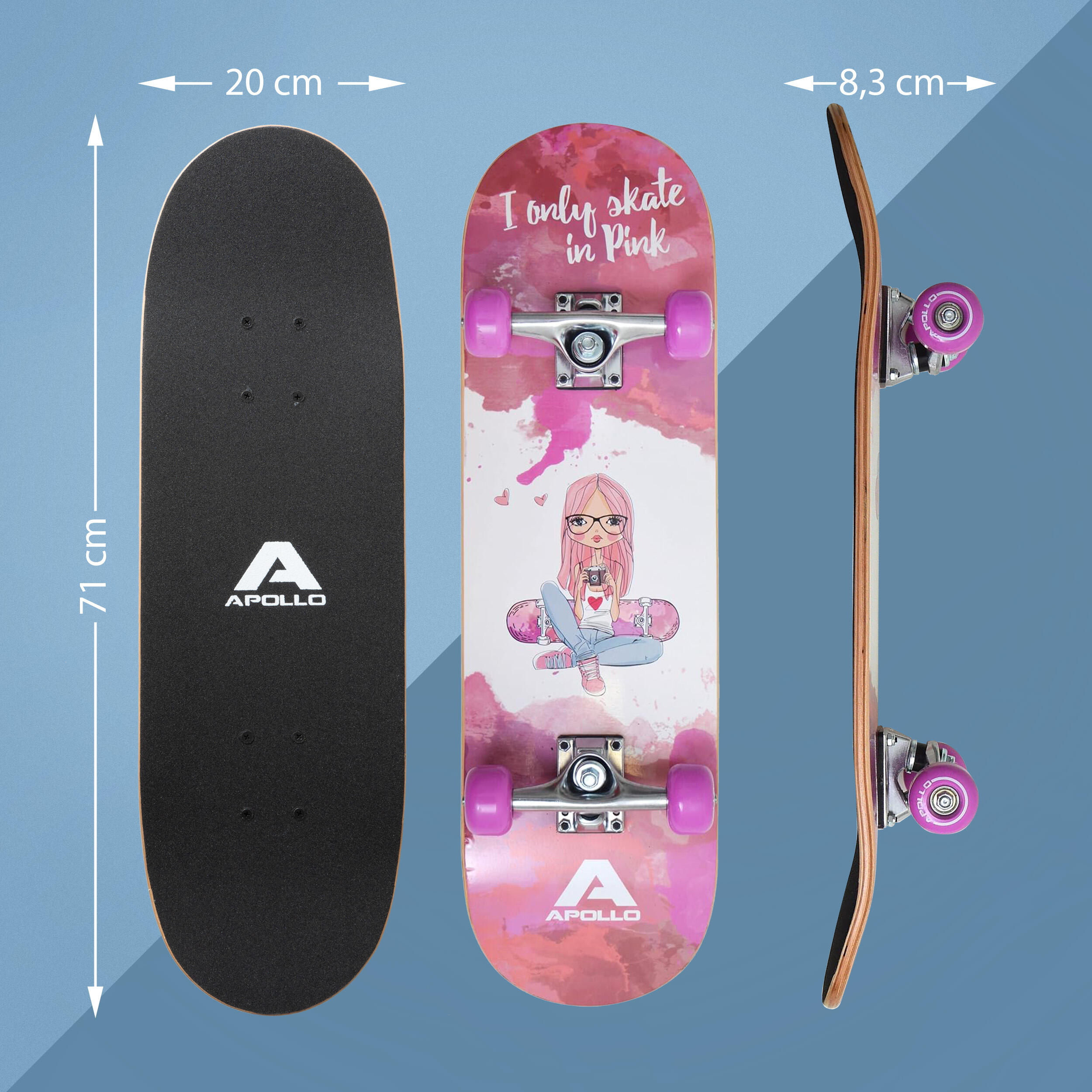 Skateboard enfant Apollo 71 cm – planche complète débutant 5/7