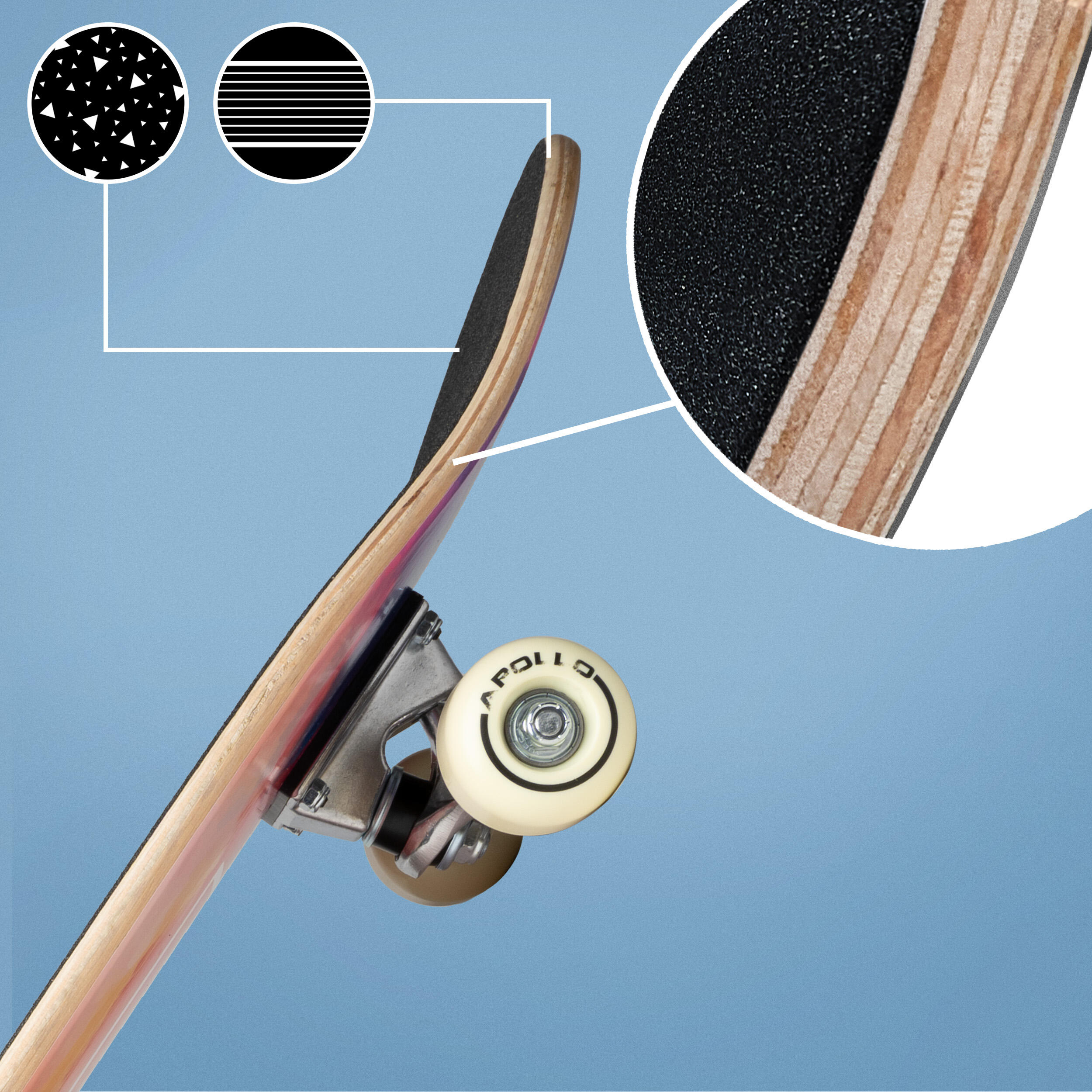 Skateboard enfant Apollo 71 cm – planche complète débutant 4/7