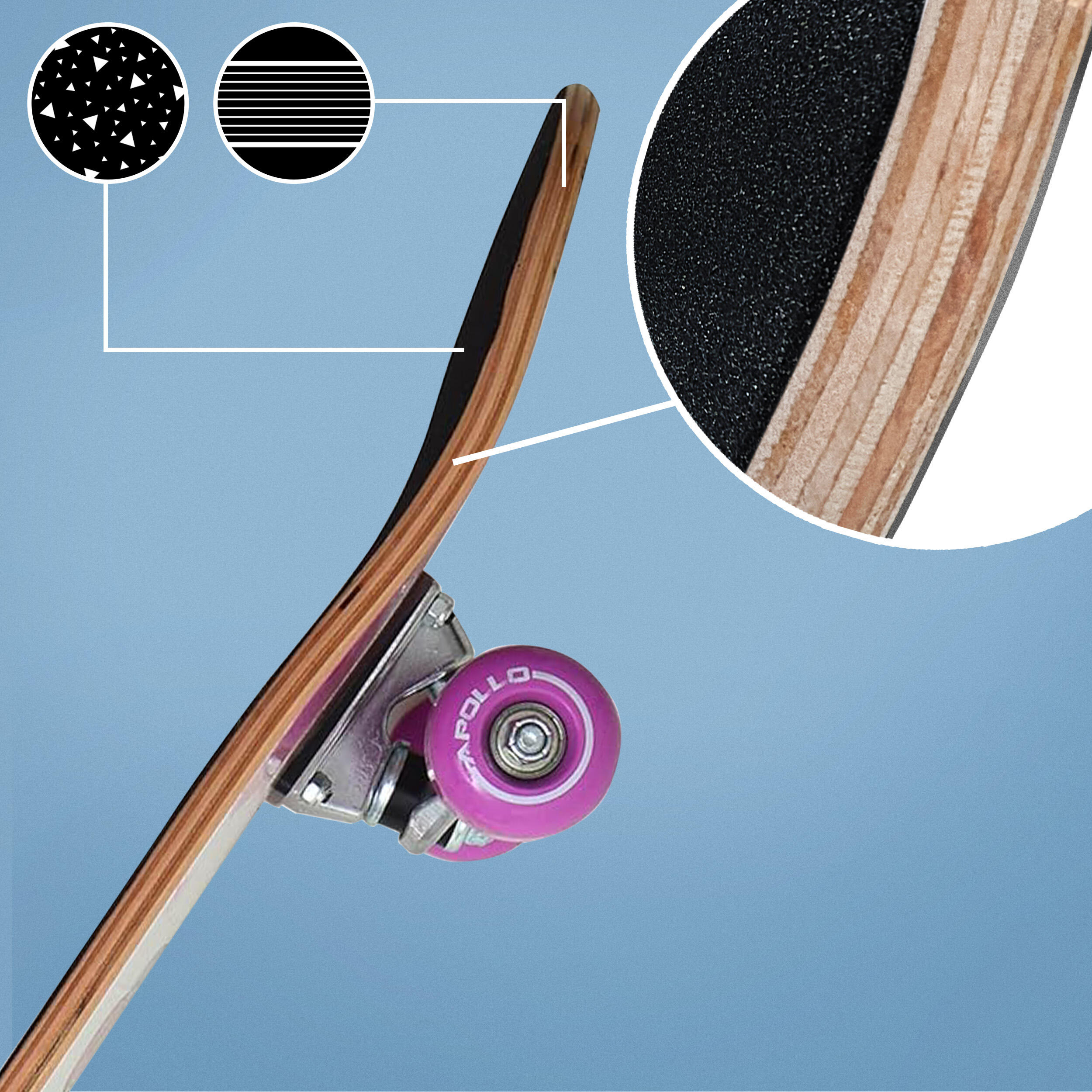 Skateboard enfant Apollo 71 cm – planche complète débutant 4/7