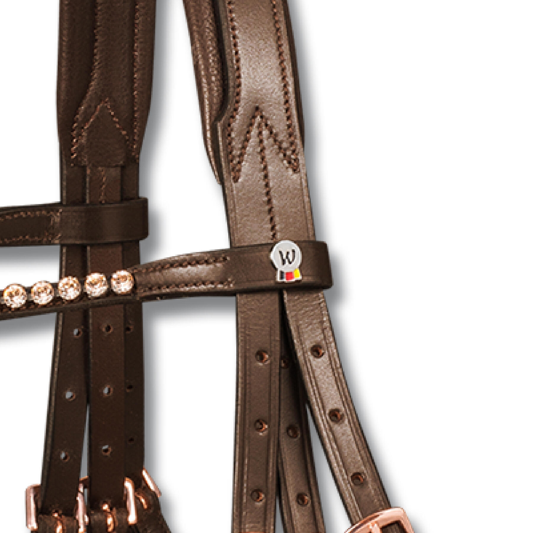 Bridón de equitación con muserola combinada rosa Waldhausen X-Line 4/4