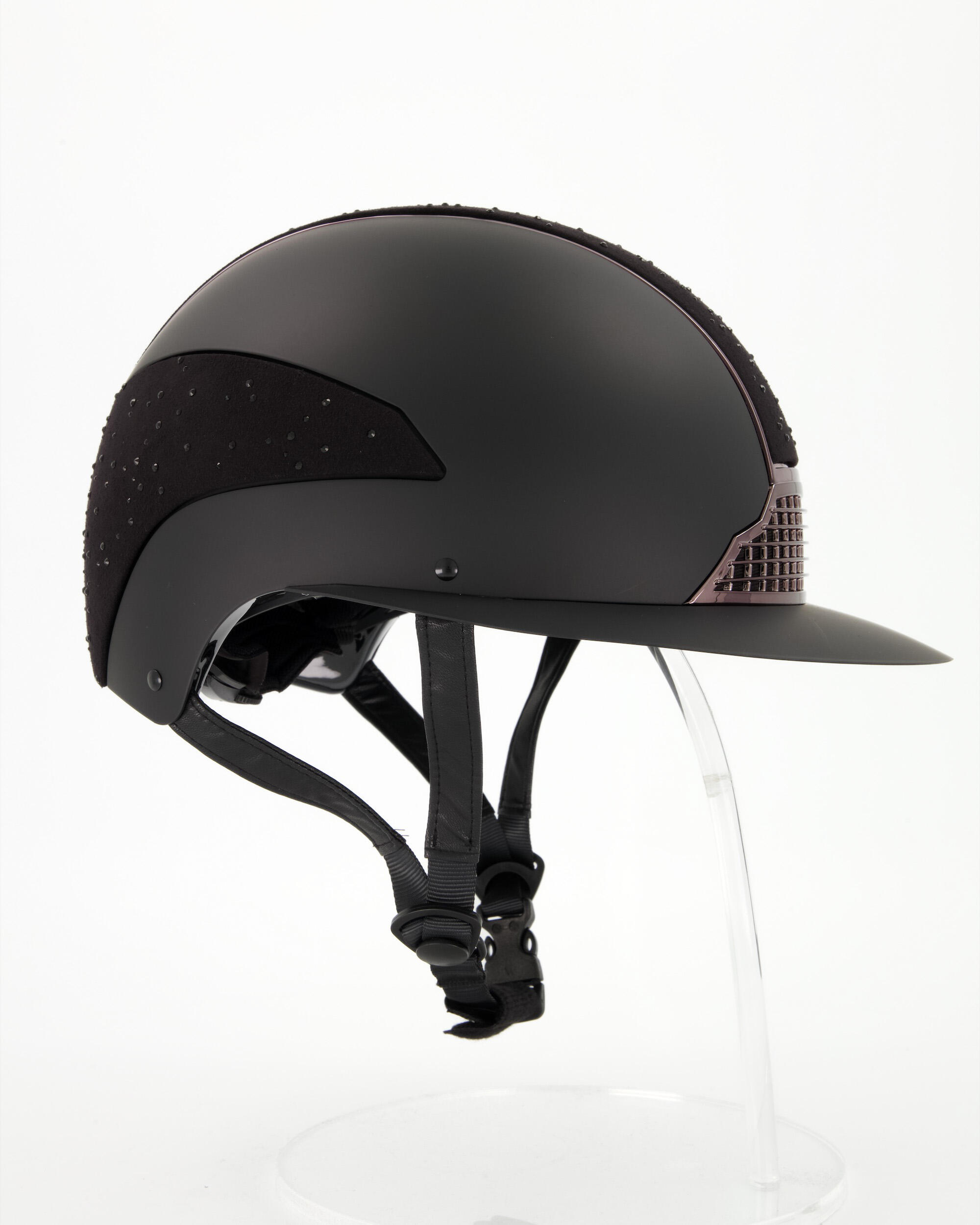 QHP Paardrijcap Ohio Polo Visor - Zwart 4/7