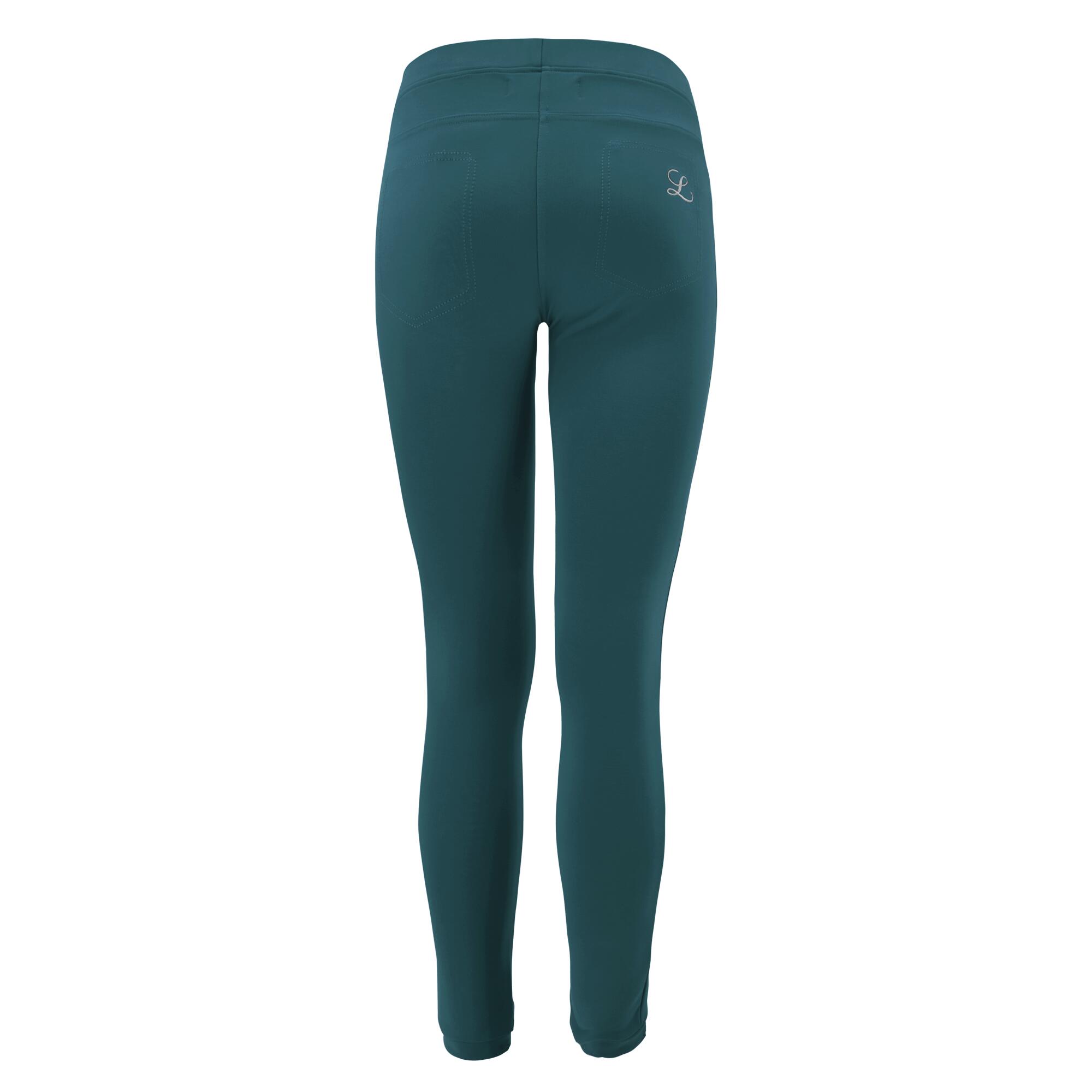 Leggings de Yoga Femininos com Bolso Lateral Verde Água Escuro 2/2