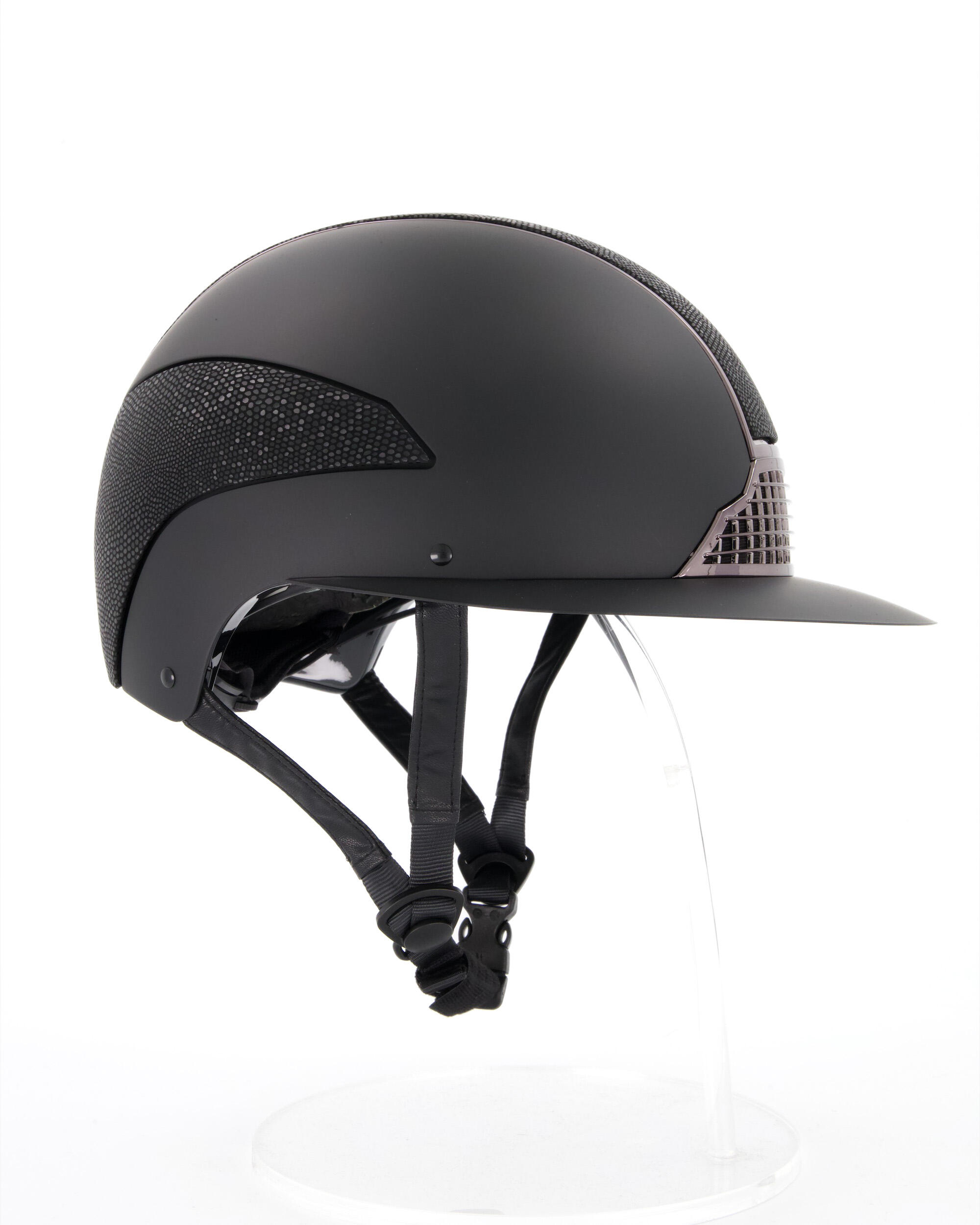 QHP Paardrijcap Detroit Polo Visor - Zwart 4/6