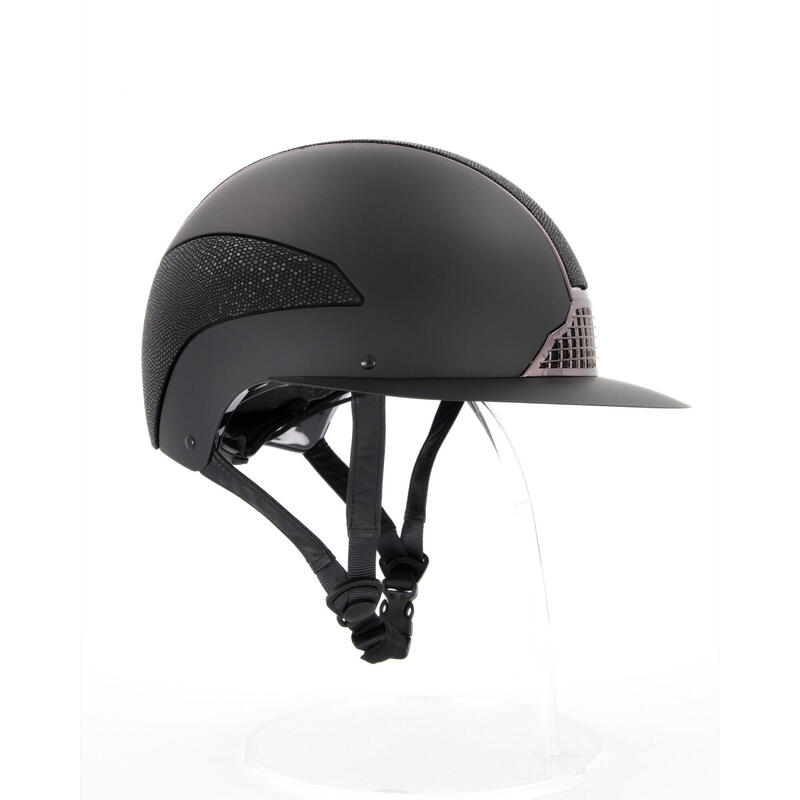 QHP Paardrijcap Detroit Polo Visor - Zwart
