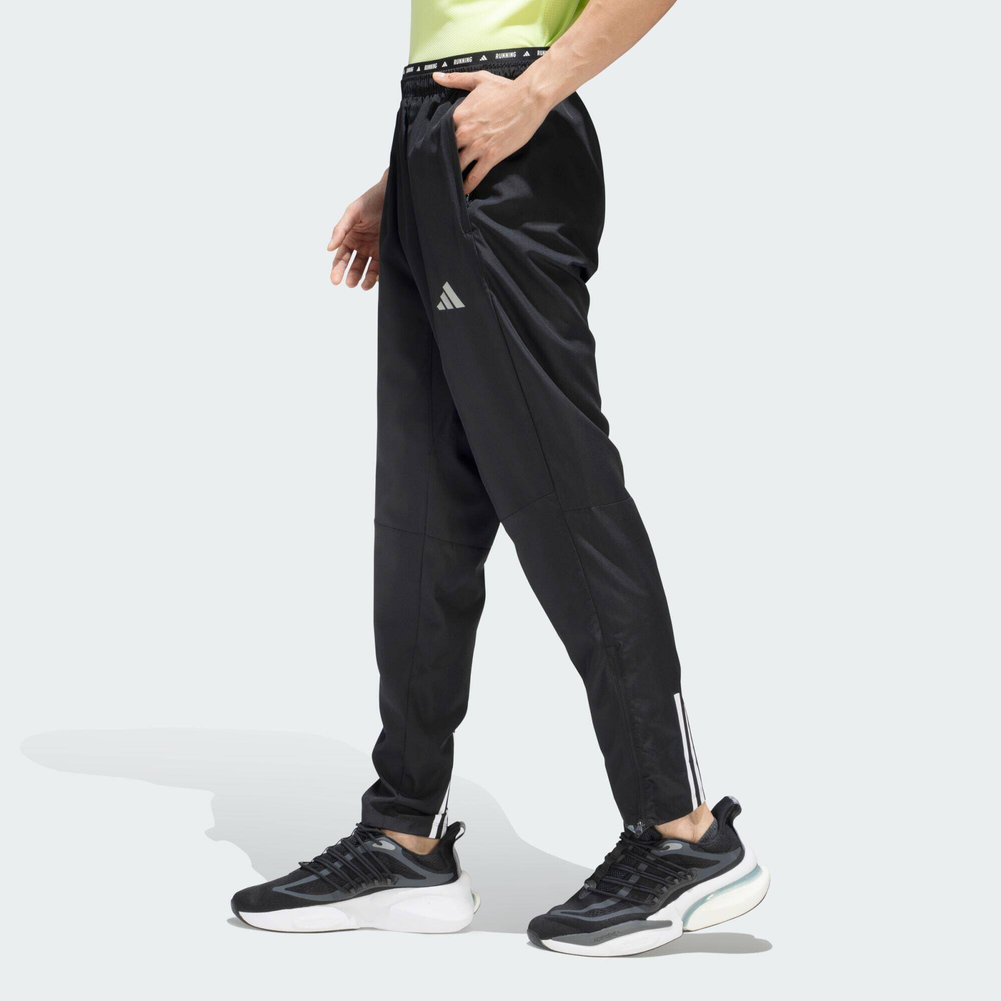 Adidas Run 3S Pnt M Men Running Track Pant Black -  2