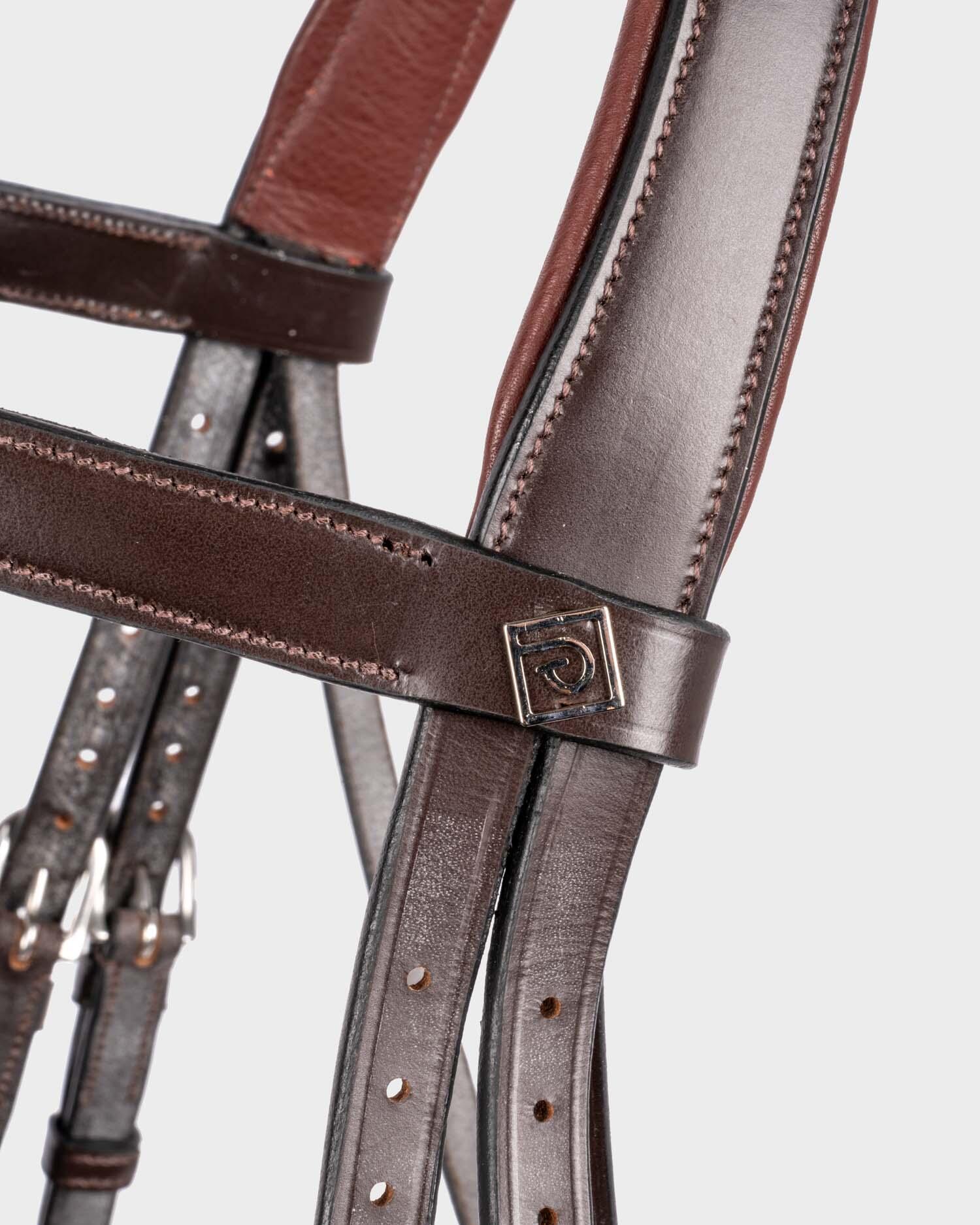 Breitnasenbridle mit kombiniertem Grubber aus lackiertem Leder Dy'on 6/7