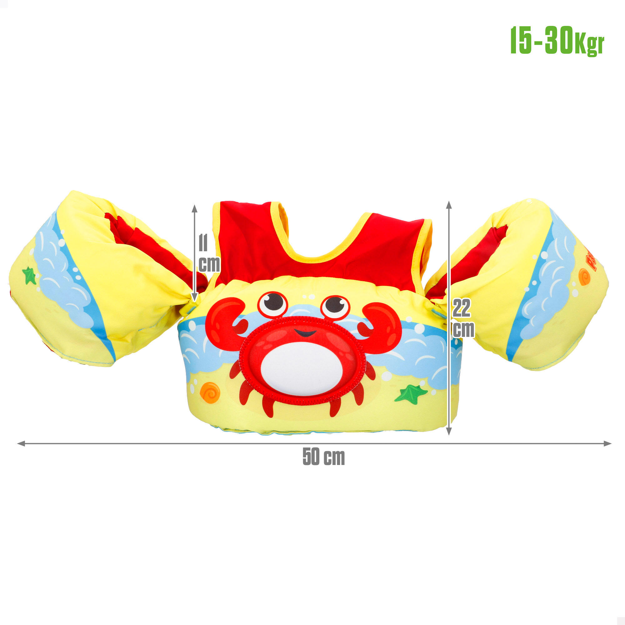 Colete salva-vidas Aqua Sport para crianças caranguejo 15-30 kg ajustável 4/7