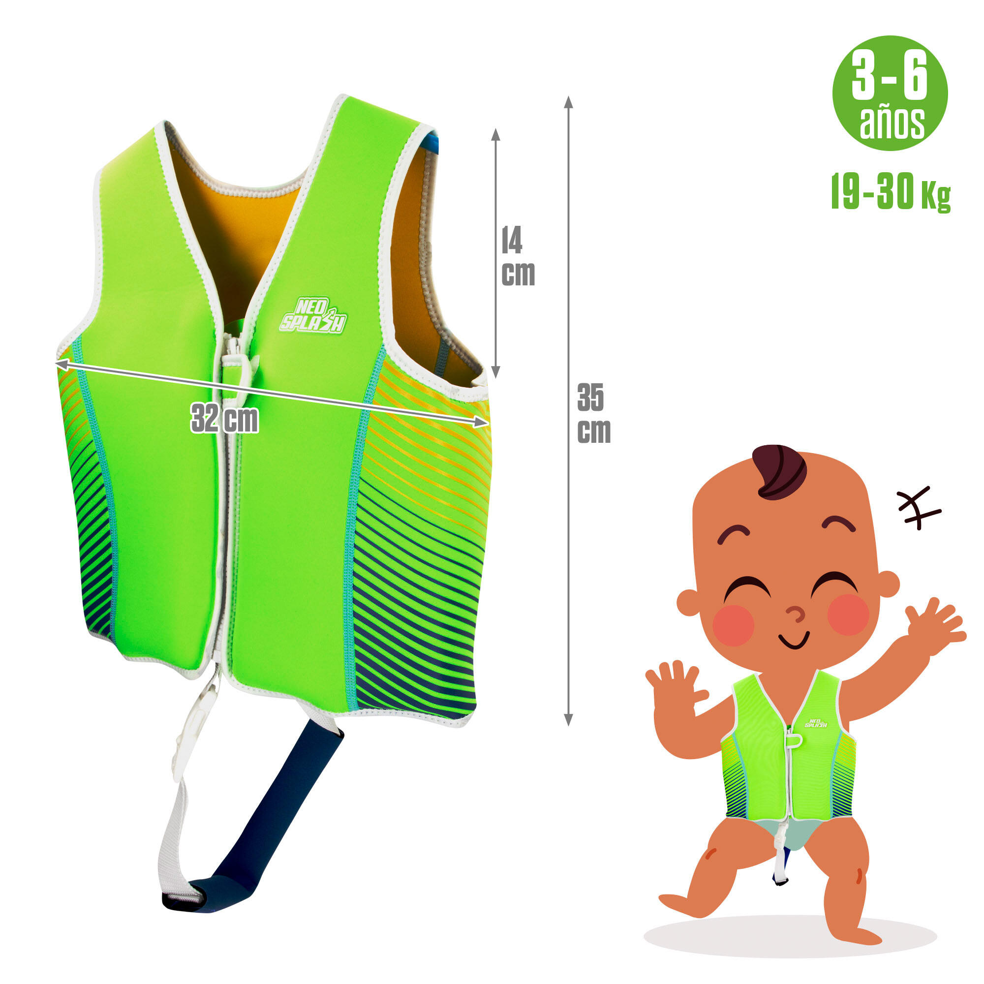 Giubbotto salvagente regolabile per bambini Aqua Sport 19-30 kg 4/7