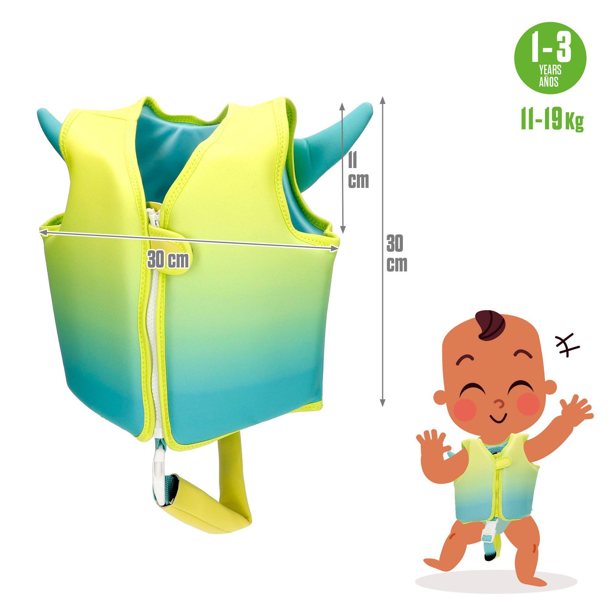Chaleco neopreno niños flotación 1-3 años Aqua Sport 4/7