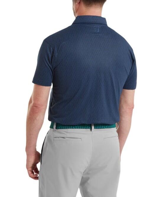Polo Golf Footjoy Modernist Geo Pique Hombre Azul Marino 2/4
