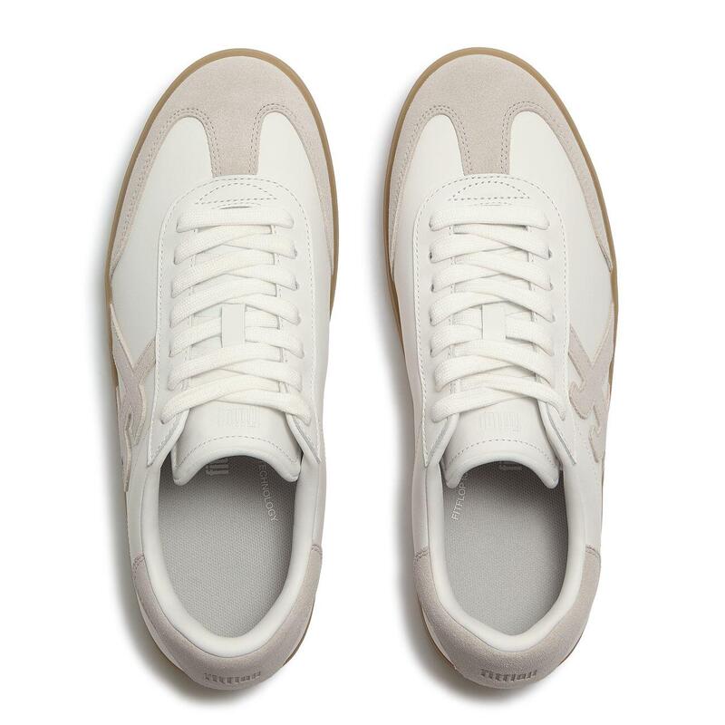FITFLOP FitFlop The Dash Mens T-Toe Leather/Suede Sneakers  WIT 42