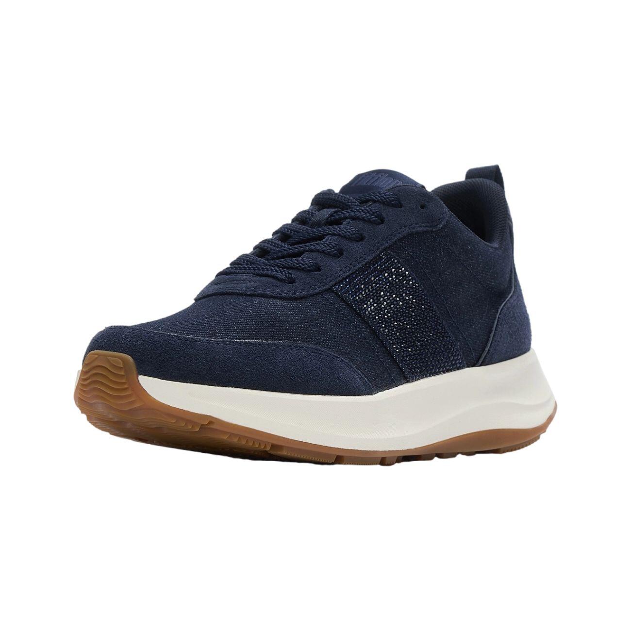 FITFLOP FitFlop F-Mode Flow Crystal Denim/Suede Sneakers  DONKERE DENIM 37 4/7