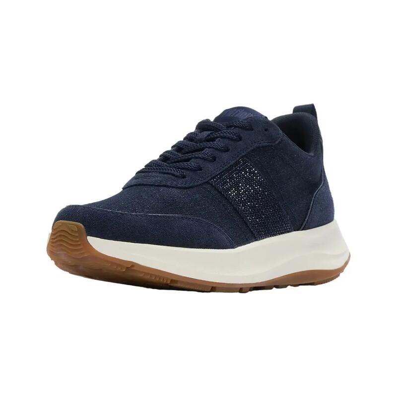 FITFLOP FitFlop F-Mode Flow Crystal Denim/Suede Sneakers  DONKERE DENIM 40