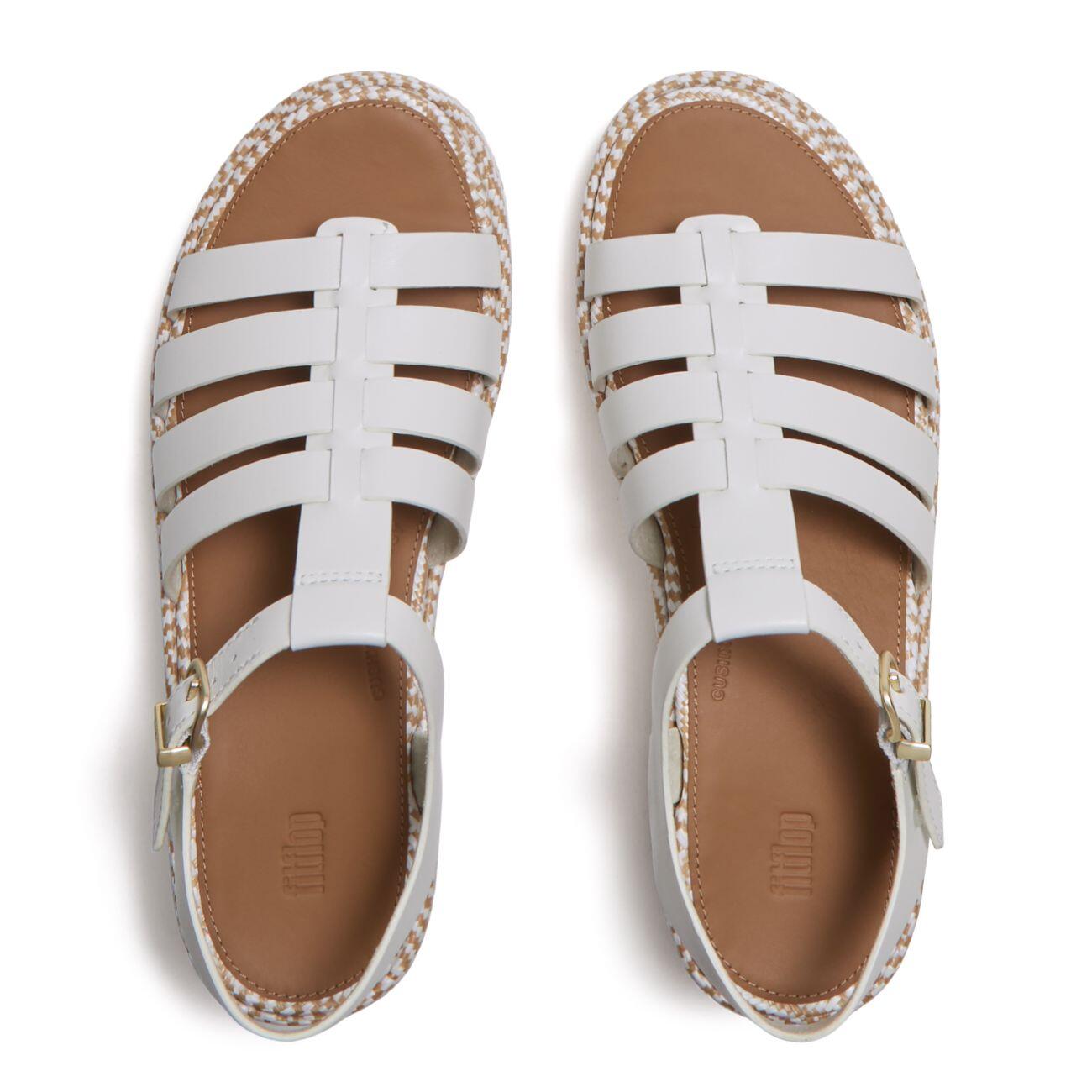 Sandales FitFlop à plateforme en cuir tissé graphique 5/7