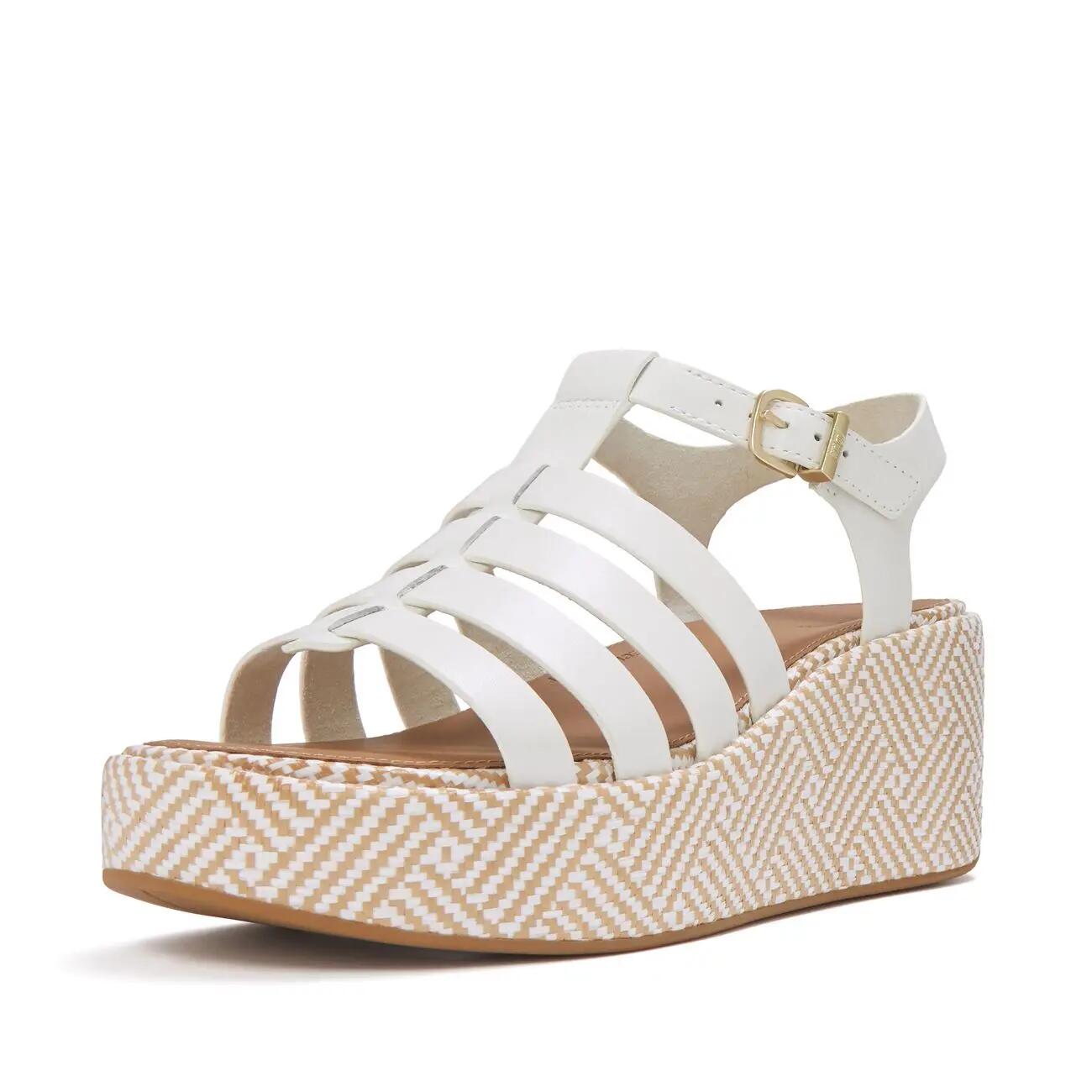 Sandales FitFlop à plateforme en cuir tissé graphique 6/7