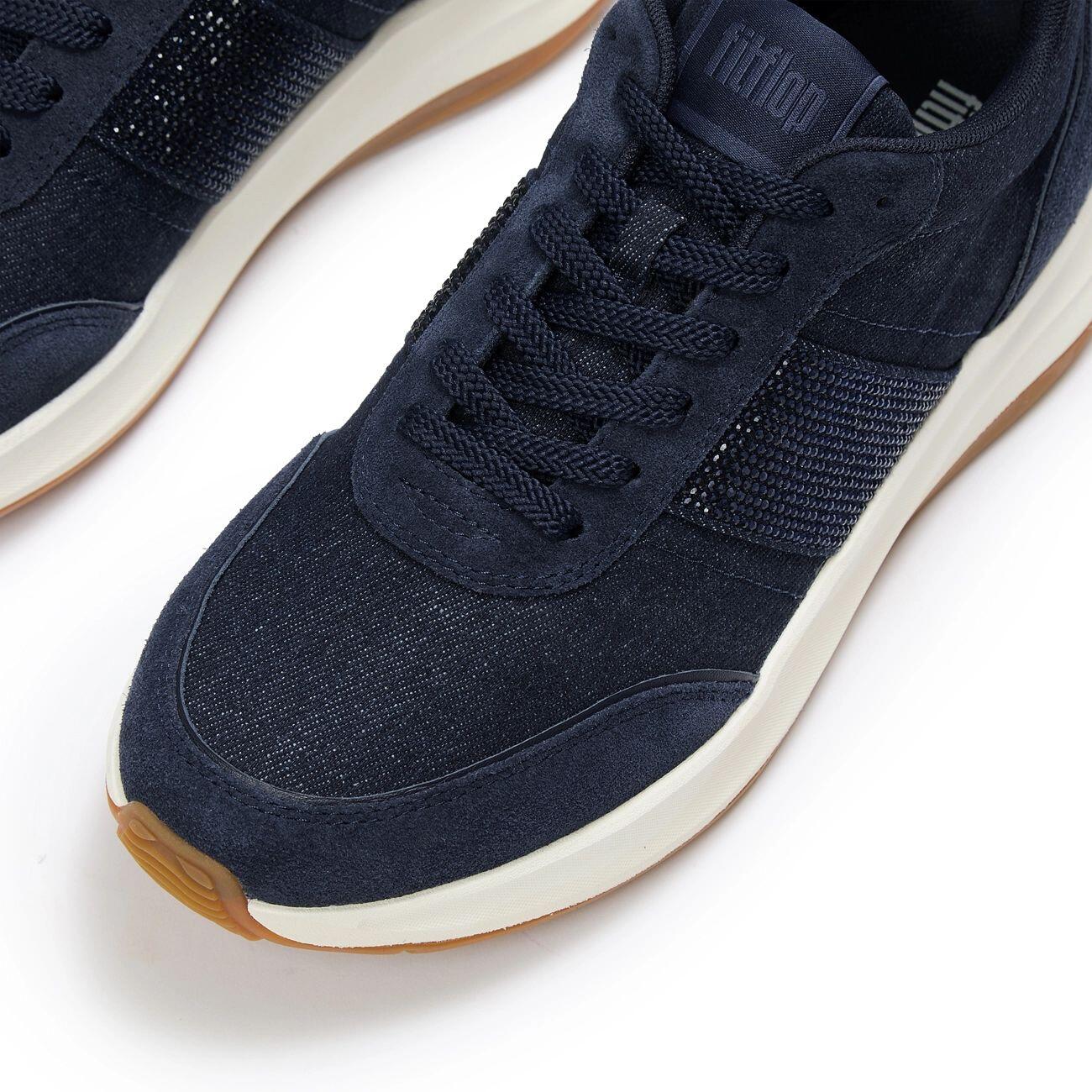 FitFlop F-Mode Flow Crystal Denim/Suede Sneakers 3/7