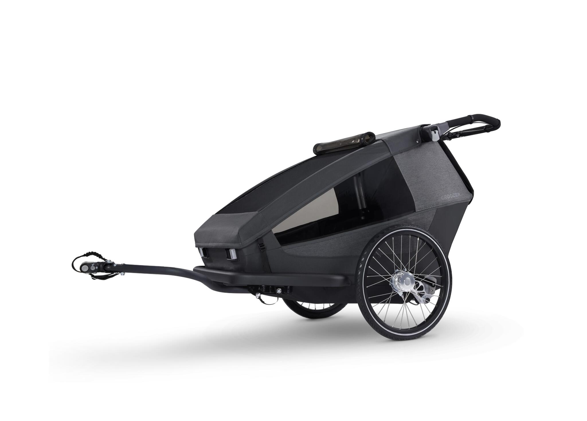 Gefederter modularer Fahrradanhänger Yuuna für Kinder, Hunde und Gepäck 2/7
