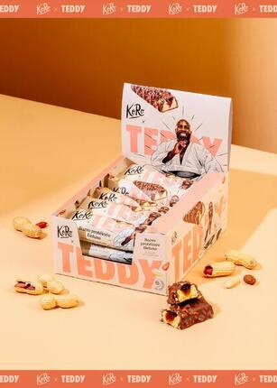 Barre protéinée Teddy au beurre de cacahuètes 12 x 55 g