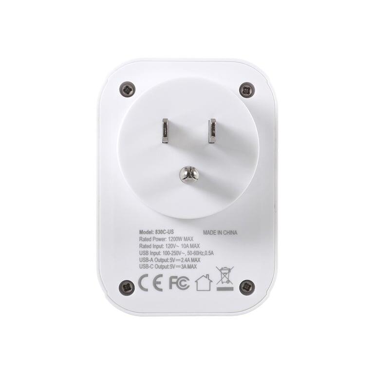 Lifeventure 3-portowy adapter podróżny USB + szybki adapter USB-C (UE/USA/AU/CN) 5/6
