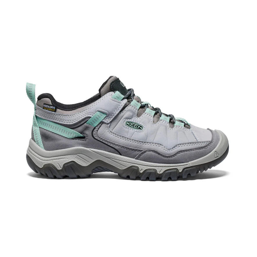 Încălțăminte de drumeție Keen Targhee IV WP W gri deschis/verde granit